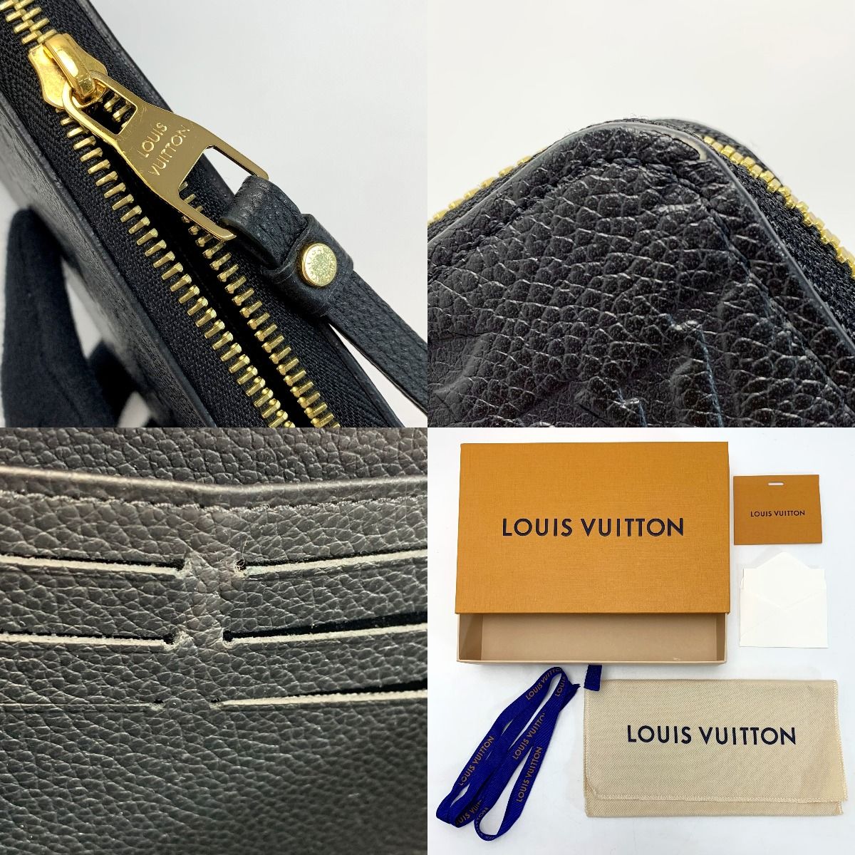 Louis Vuitton Monogram Empreinte Zippy Wallet M61864 Noir Round Zipper Long