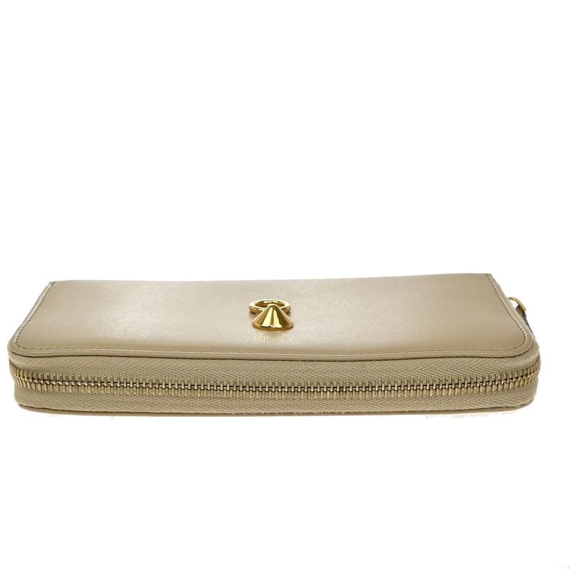 Fendi Long Wallet Round Zipper Wallet Beige 30ka959