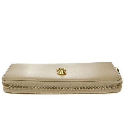 Fendi Long Wallet Round Zipper Wallet Beige 30ka959