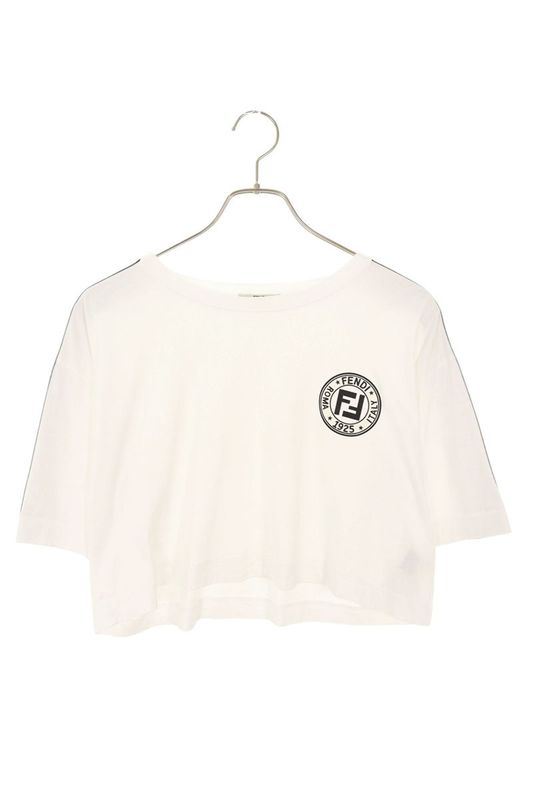 Fendi Faf114 ADHA Zucca Pattern Cropped T-shirt Women's M