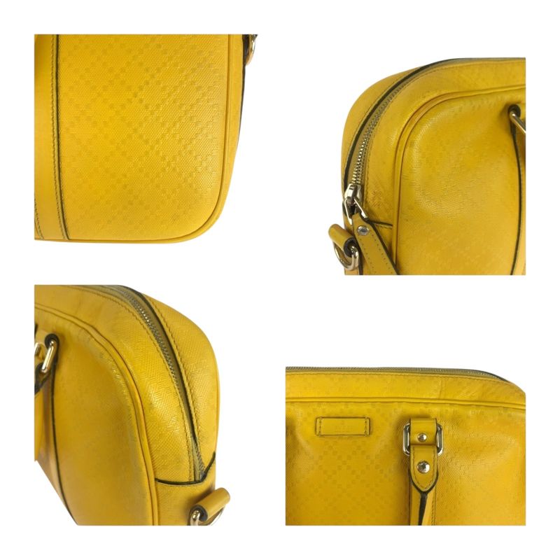 Gucci Diamante Yellow Silver Hardware Leather 344357 Business Bag Briefcase