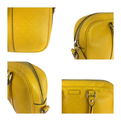 Gucci Diamante Yellow Silver Hardware Leather 344357 Business Bag Briefcase