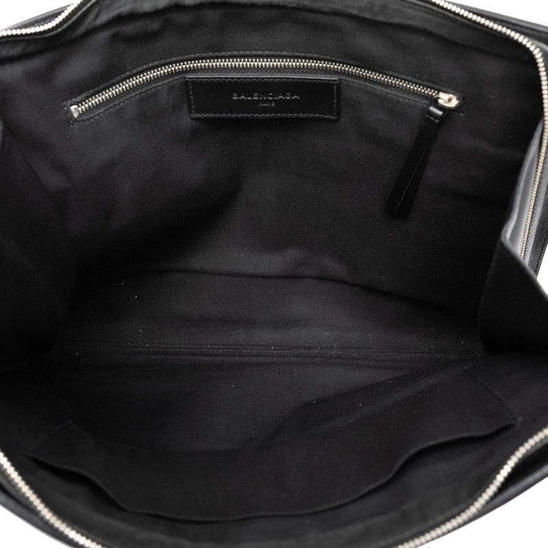 Balenciaga Logo Clutch Bag Second Bag Black Leather Women Balenciaga