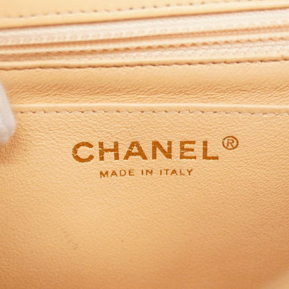 Chanel Shoulder Bag Mini Matelasse Lambskin Beige Chien Pan Gold Hardware Women