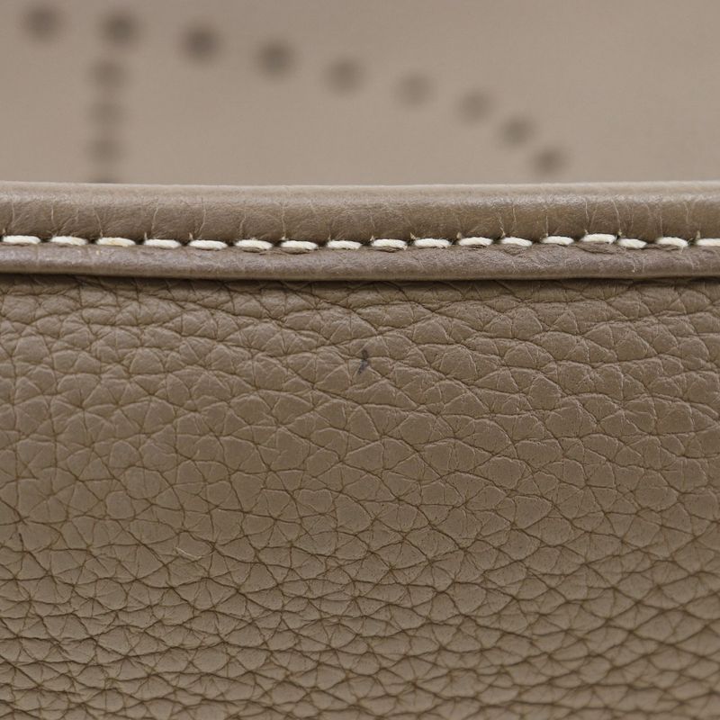 Hermes Evelyn 3PM Taurillon Clemence Etoupe Gold Hardware D Ladies Shoulder Bag