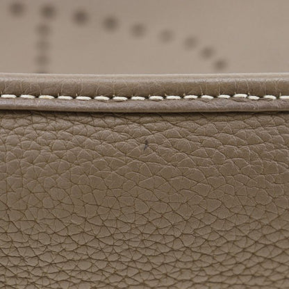 Hermes Evelyn 3PM Taurillon Clemence Etoupe Gold Hardware D Ladies Shoulder Bag