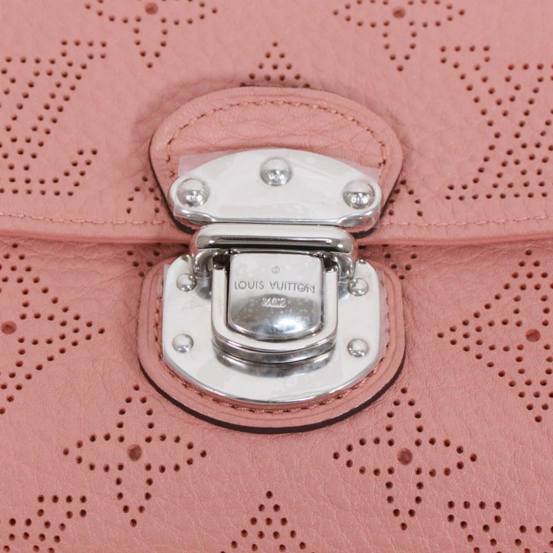 Louis Vuitton Portefeuille Amelia Mahina Leather Pink Wallet Silver M58157