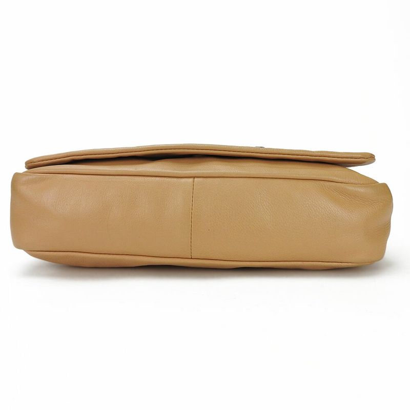 Chanel Shoulder Bag Chain Shoulder Coco Mark Leather Beige Studded Shoulder