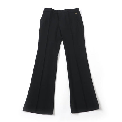 Gucci 292855 Center Press Flared Pants With Interlocking Ghardware Black 38