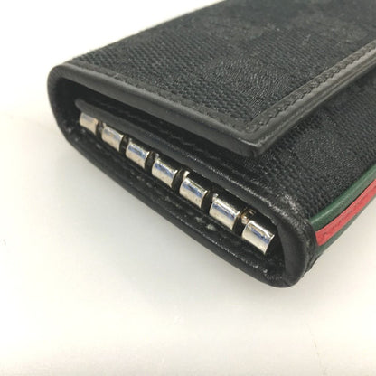 Gucci GG Canvas Key Case 6 Rows 131928 Black