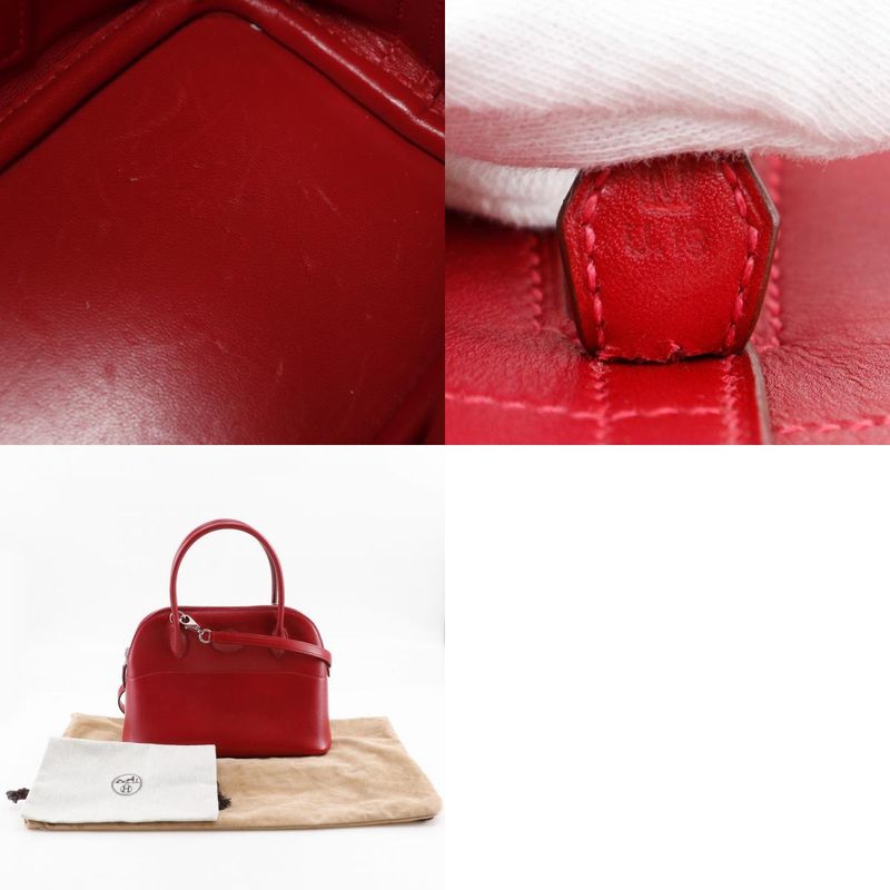 Hermes Bolide 27 2WAY Shoulder Box Calf Rouge Cazac □M Ladies Handbag