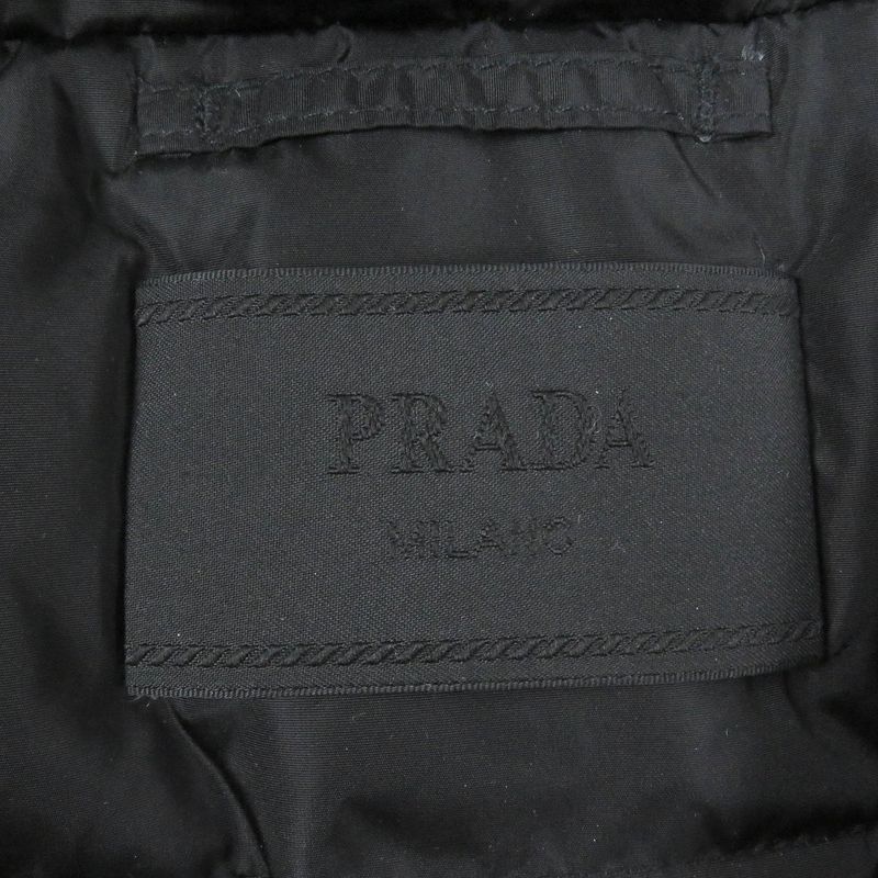 Prada 2024 Sgn955 Triangle Logo Re-nylon Puffer Jacket Down Jacket Black 50