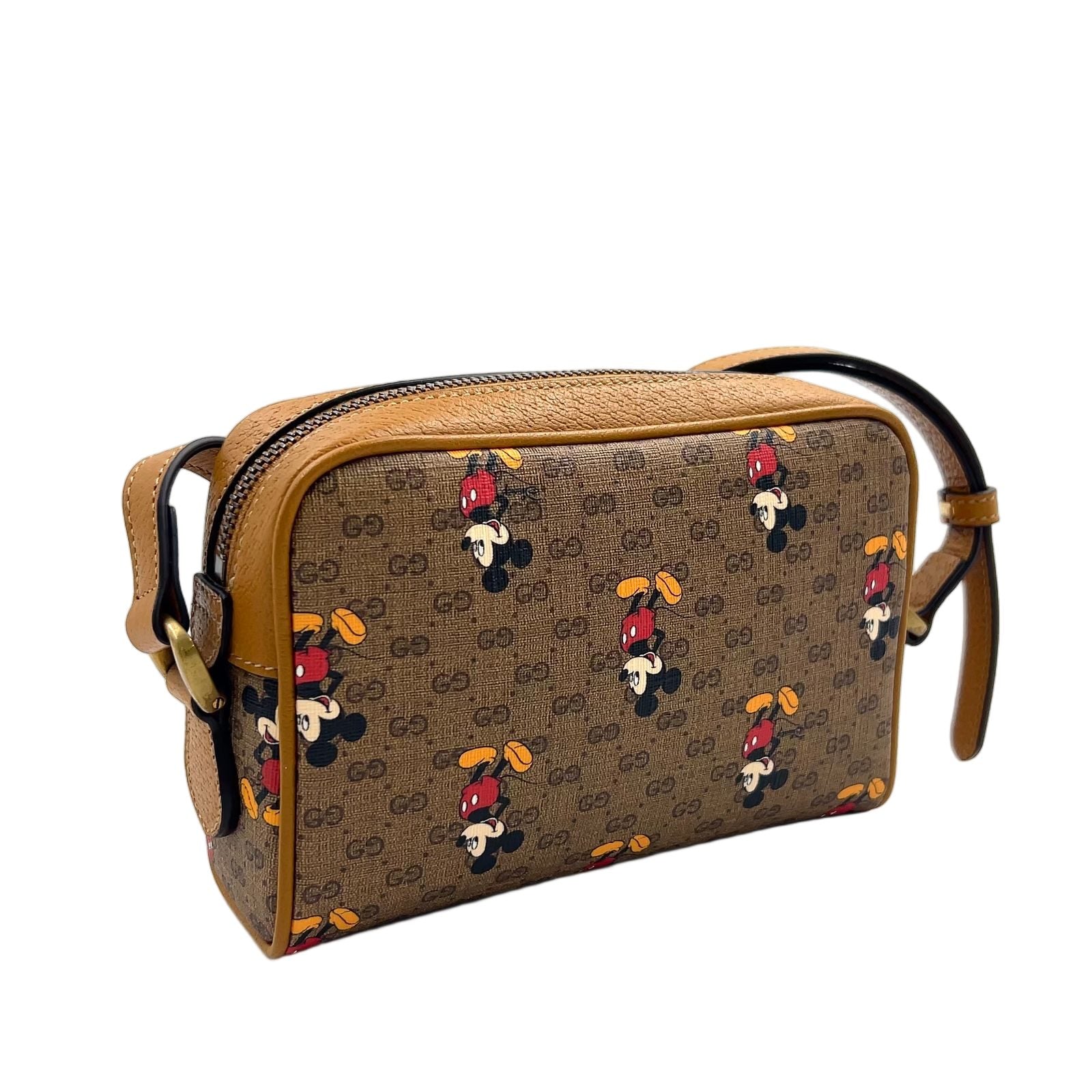 Gucci Disney Micro GG Leather Brown Shoulder Bag Gold — view 2