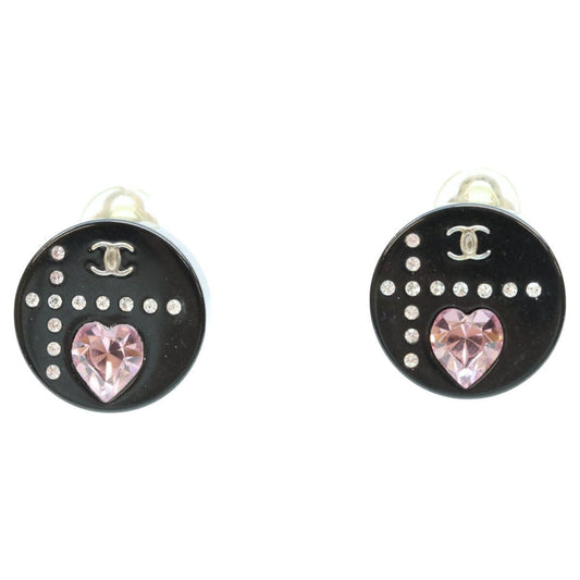 Chanel CC Heartline Stone Earrings