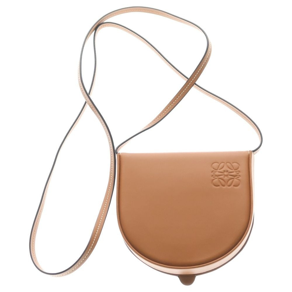 Loewe Heel Pouch Small Soft Calf Leather Shoulder Bag Tan Brown