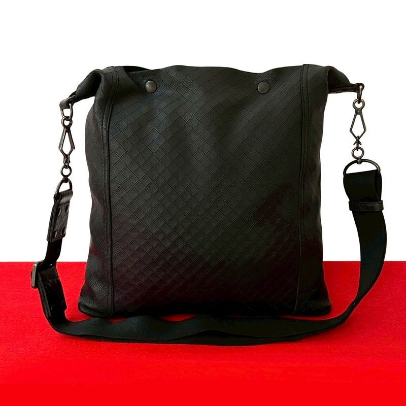 Bottega Veneta Intreccio Leather Shoulder Bag Sacoche Crossbody