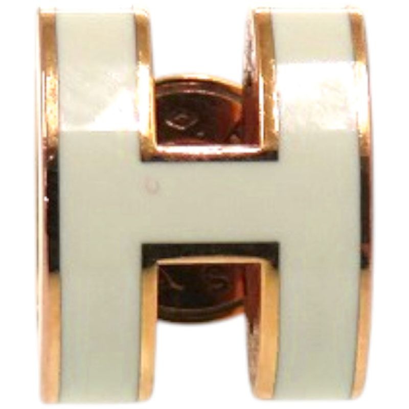 Hermes Single Pop Ash Mini Metal Veil Fizz Green Earrings 0162