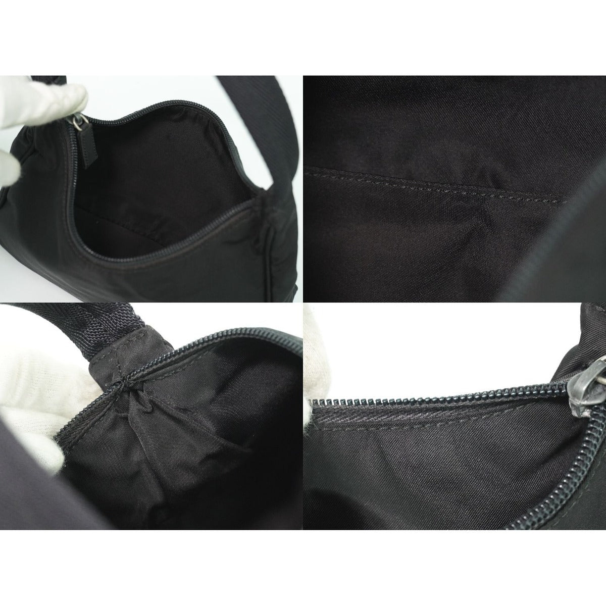 Prada Nylon Handbag Pouch Black — view 8