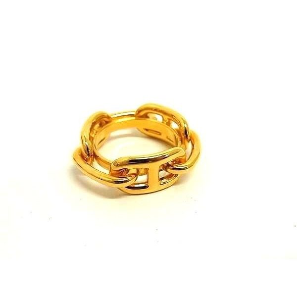 Hermes Chaine D'ancre Lucade Legato Scarf Ring Closure Gold