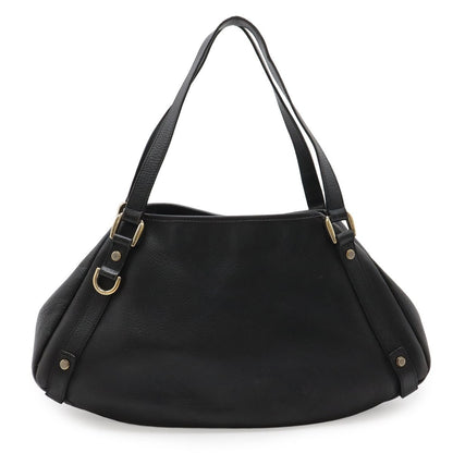 Gucci Abbey Tote Shoulder Bag Leather Black Gold