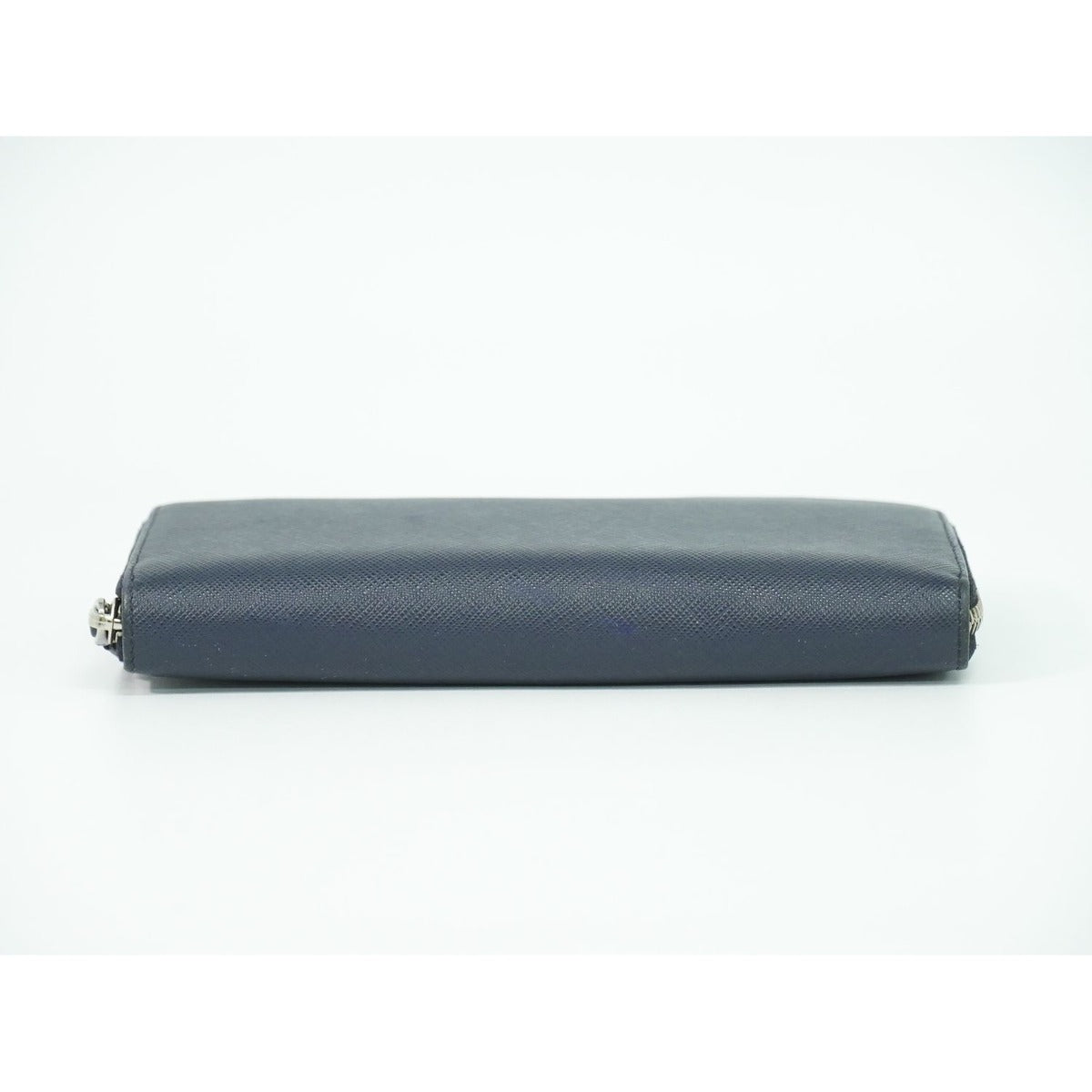 Prada Saffiano Leather Zip Around Long Wallet Navy — view 3