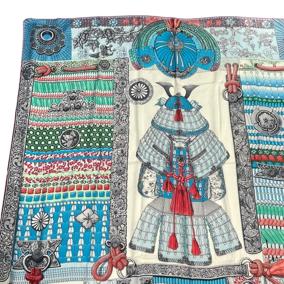 Hermes Scarf Cashmere Carre 140 Samurai Armor Parures de Samourais Multicolor — view 3