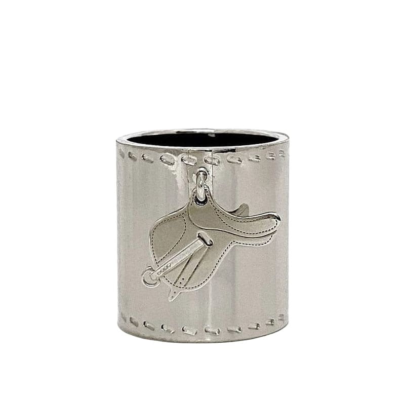 Hermes Scarf Ring Silver Saddle