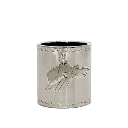 Hermes Scarf Ring Silver Saddle