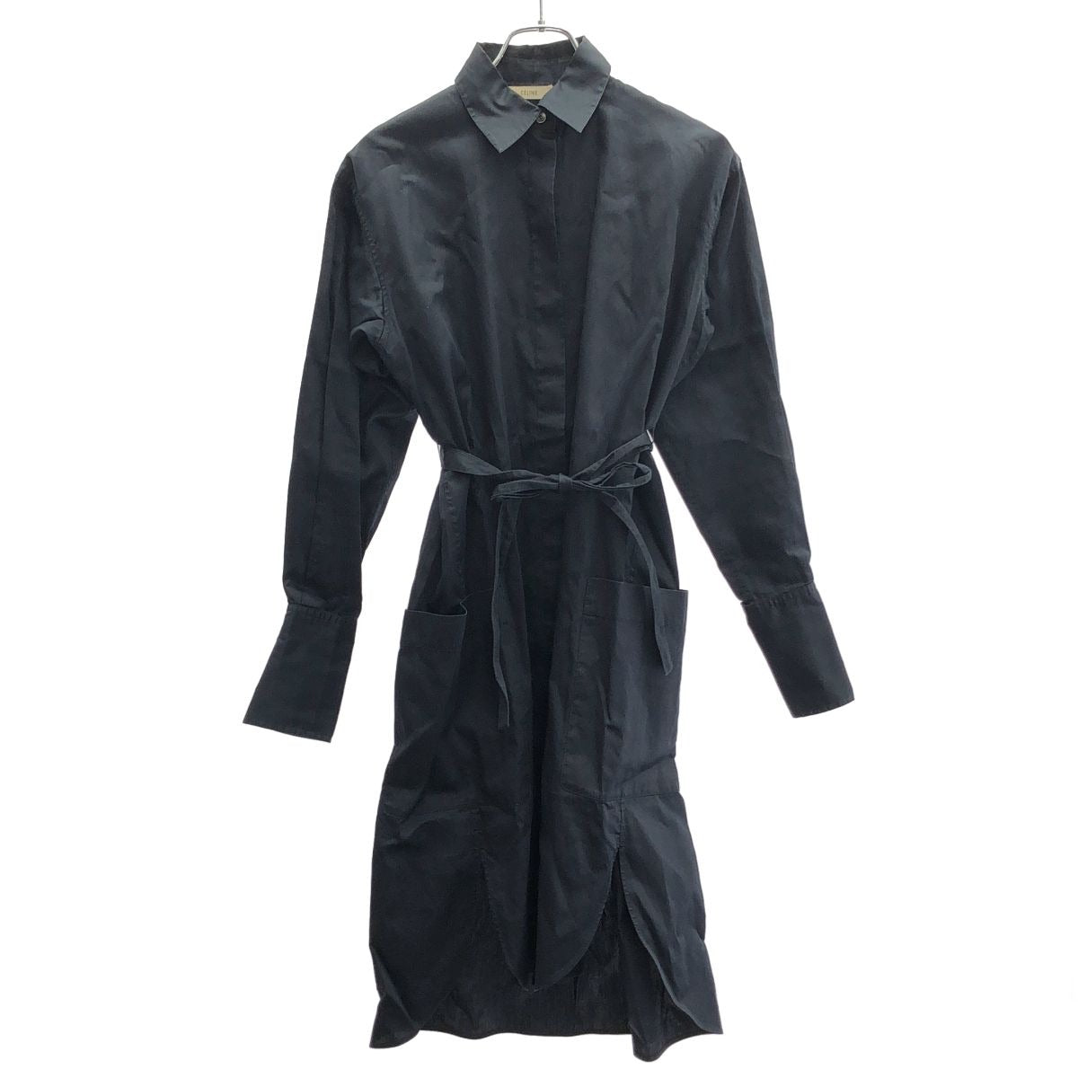 Celine by Phoebe Philo Belted Shirt Dress 2 Navy 36
