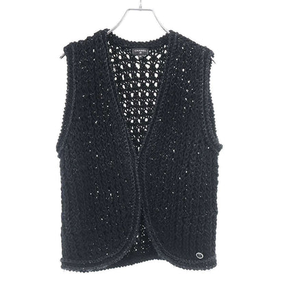 Chanel Sequin Knit Vest Black 34