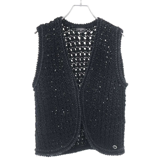 Chanel Sequin Knit Vest Black 34