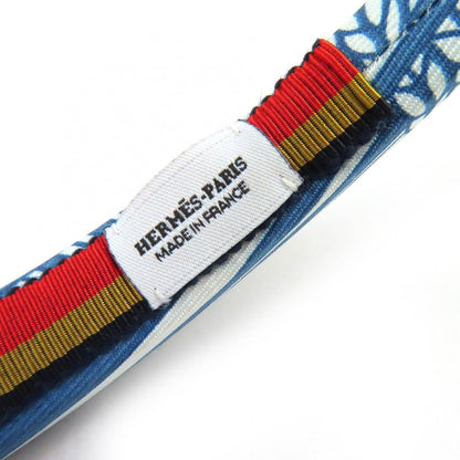 Hermes Workman Female Gina Zigzag Silk Star Hair Band Headband Blue White Hat — view 6