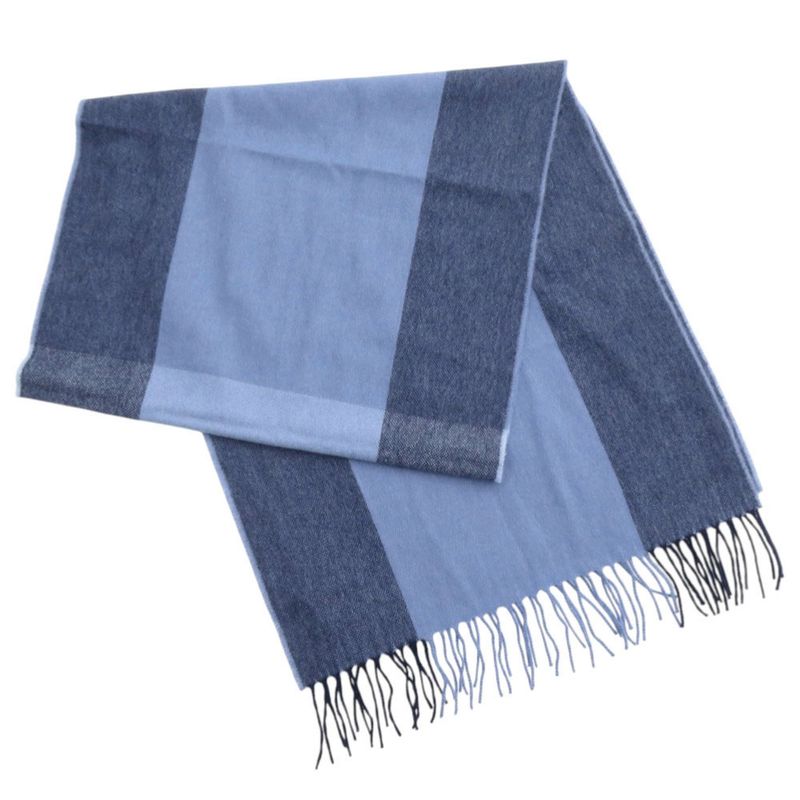 Hermes H Summer Block Cashmere Blue Scarf Blue 0332 Hermes