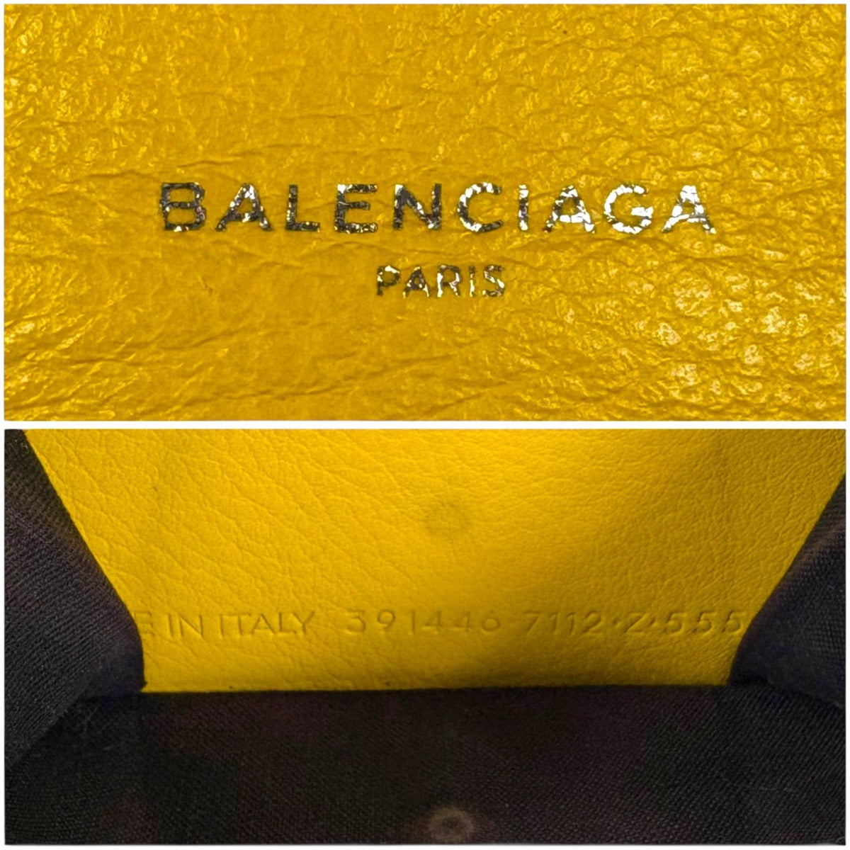 Balenciaga Paper Mini Wallet Trifold Yellow Leather Compact — view 10