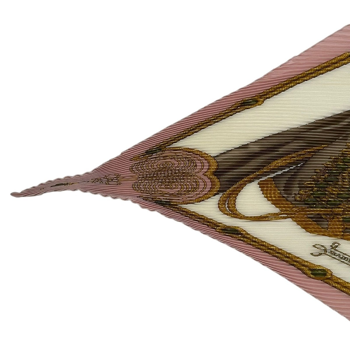 Hermes Scarf Pleated Silk Military Uniform Decoration Epaulettes Pink — view 3