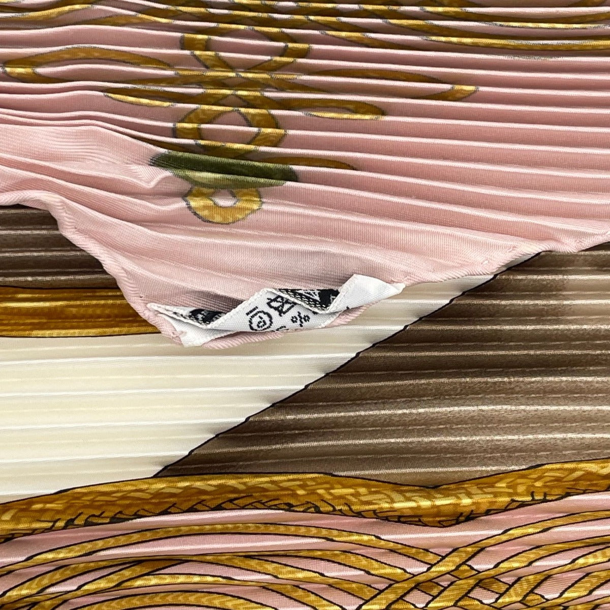 Hermes Scarf Pleated Silk Military Uniform Decoration Epaulettes Pink — view 7