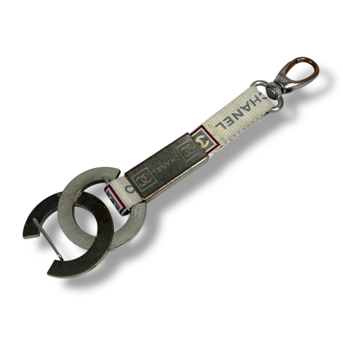 Chanel Sportsline Key Ring Holder Bag Charm CC Logo Silver Hardware Sv — view 10