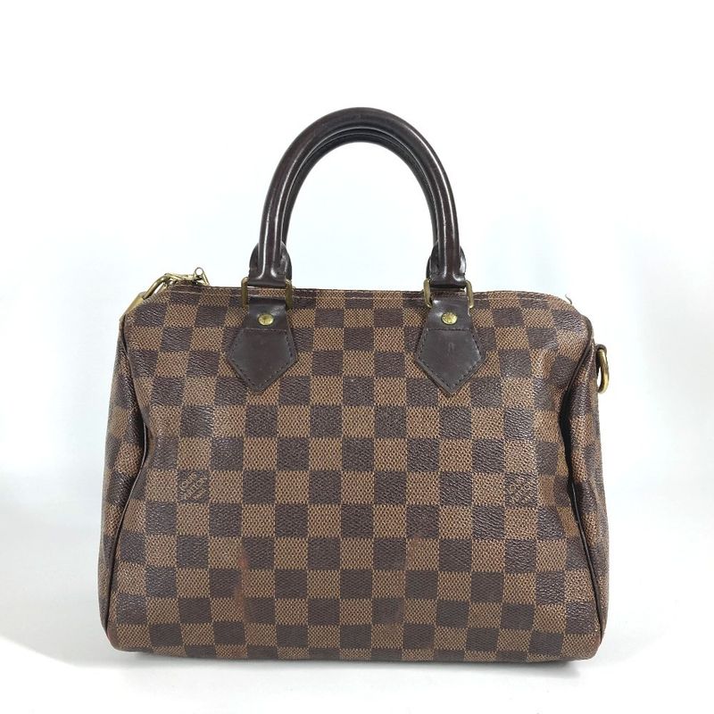Louis Vuitton Handbag Speedy Bandoliere 25 N41368 Damier Canvas Ebène Brown