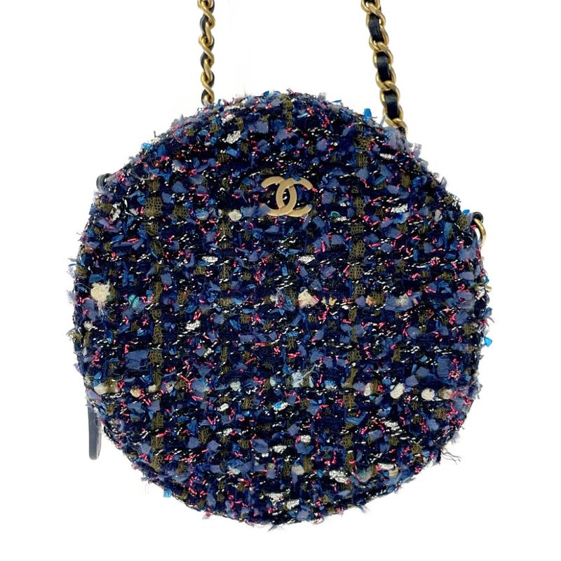 Chanel Tweed Round Chain Shoulder Bag Multicolor 429024 Shoulder Bag
