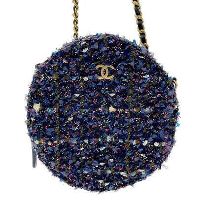 Chanel Tweed Round Chain Shoulder Bag Multicolor 429024 Shoulder Bag