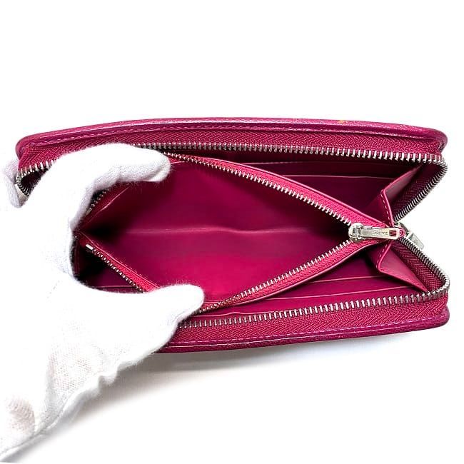 Loewe Round Zipper Long Wallet Shocking Pink Amazona