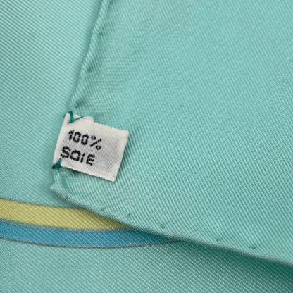 Hermes Springs Carriage Carre 90 100% Silk Scarf Green