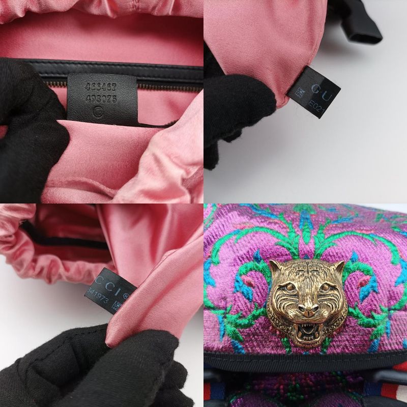 Gucci Brocade Tech Pack Purple And Multicolor PVC Coated Canvas 466467 E02164197