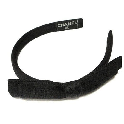 Chanel Ribbon Headband Satin Black Hair