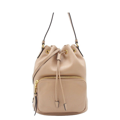 Prada Duet Bucket Bag Cameo Calfskin 2-Way Triangle Logo