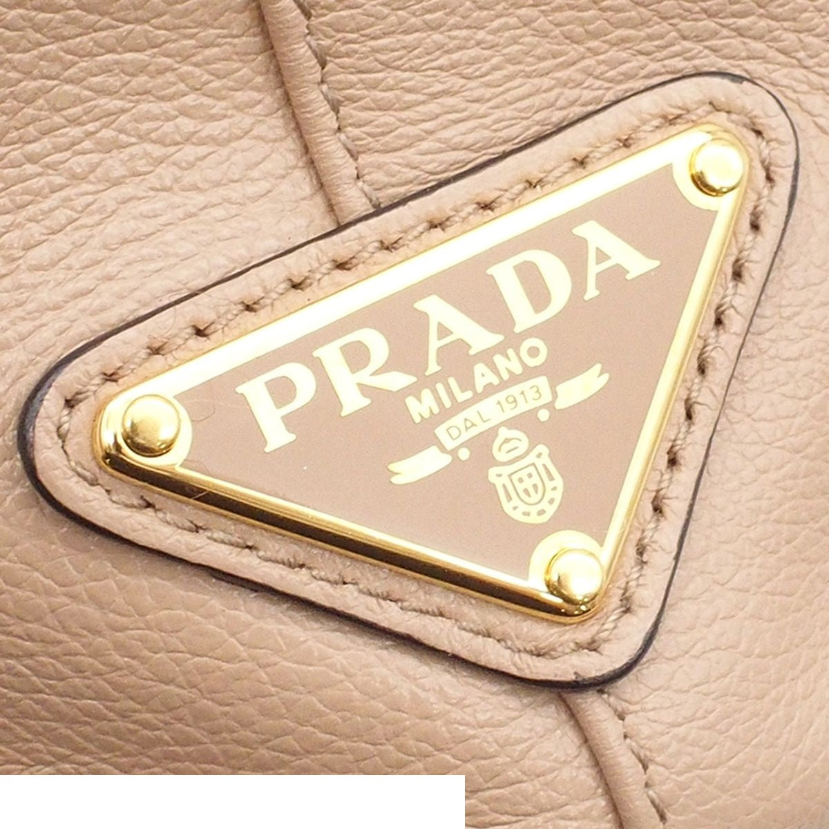 Prada Duet Bucket Bag Cameo Calfskin 2-Way Triangle Logo — view 6