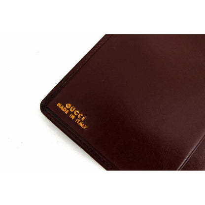 Gucci Long Wallet Men Leather Red Brown No Change — view 6