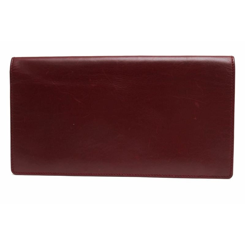 Gucci Long Wallet Men Leather Red Brown No Change