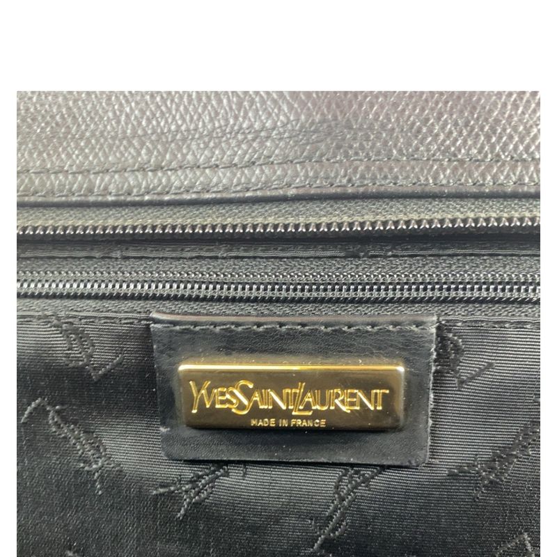 YVES Saint Laurent Yves Saint Laurent Black Gold Hardware Leather Tote Bag