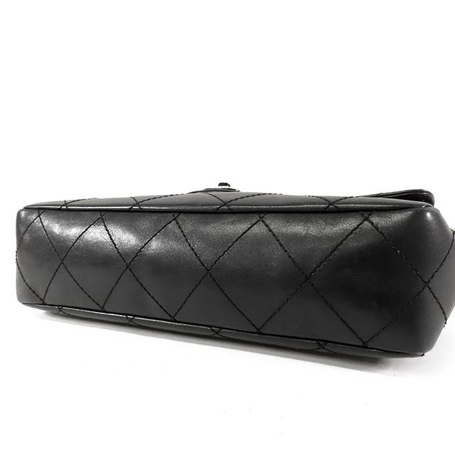 Chanel Shoulder Bag Black Lambskin Quilted Plastic Chain — view 3